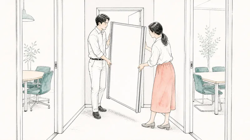 折りたたみホワイトボードを別室へ持ち運ぶ前に測る通路と本体重量