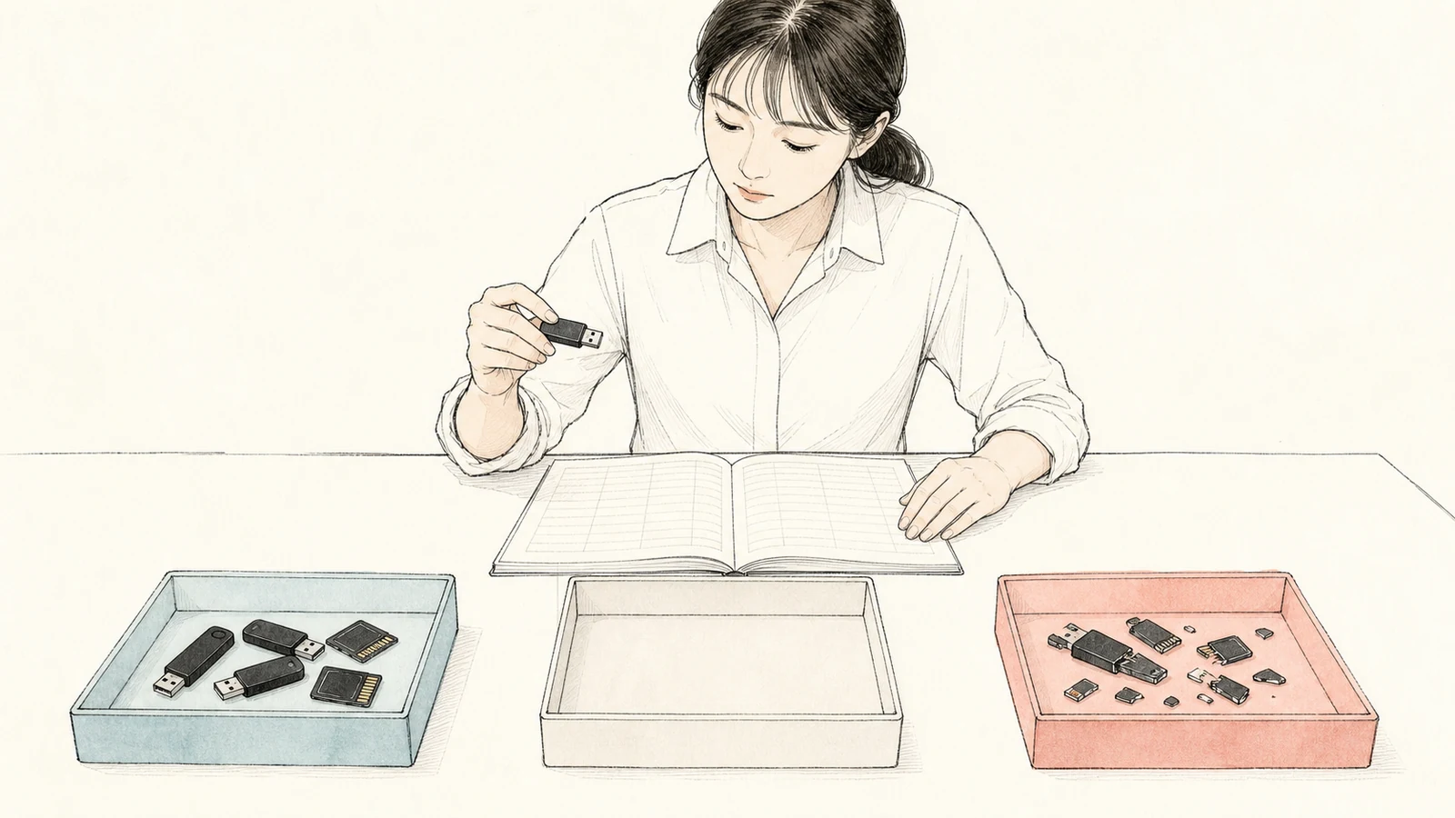会社のUSBメモリを捨てる前に｜台帳・データ消去・物理破壊を分ける