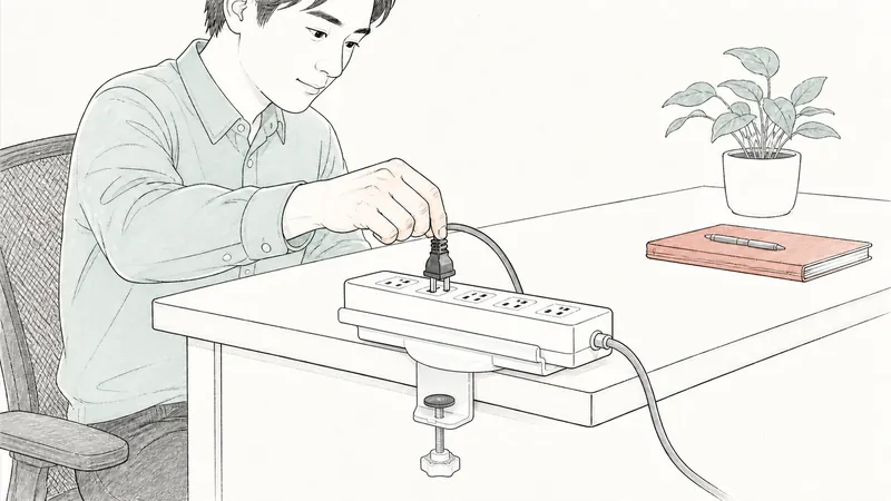 電源タップが机から落ちる｜クランプ式ホルダーの適合寸法
