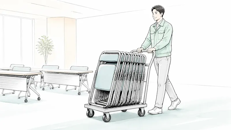 折りたたみ椅子を台車で運べる？収納寸法・耐荷重・通路幅を確認
