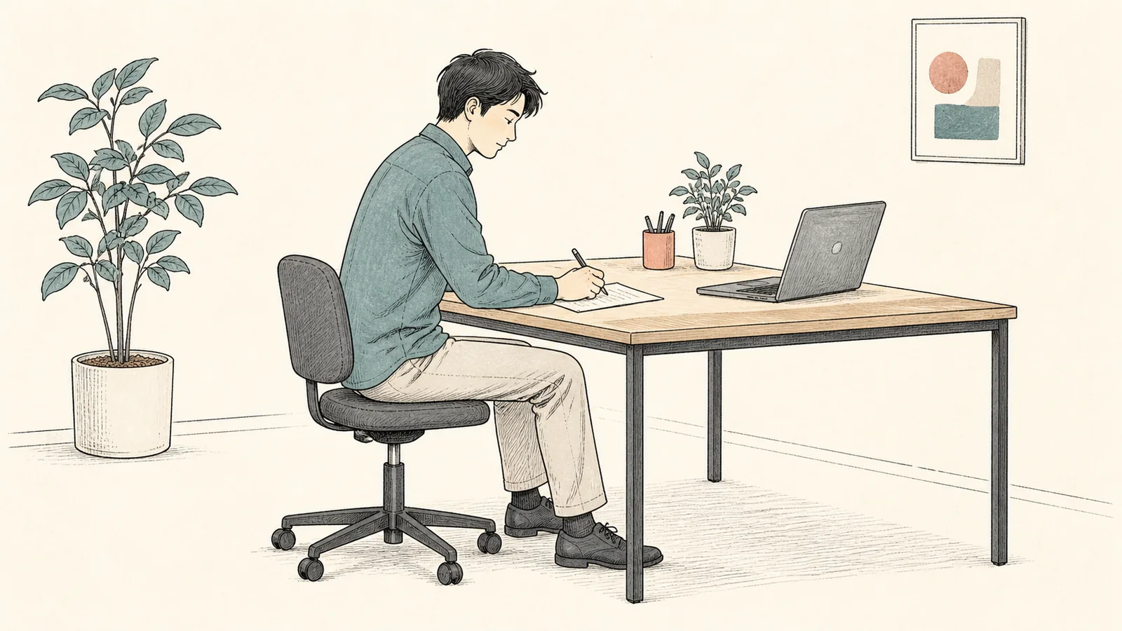 前傾できるオフィスチェアは必要？書類作業とPC入力で動きを比べる