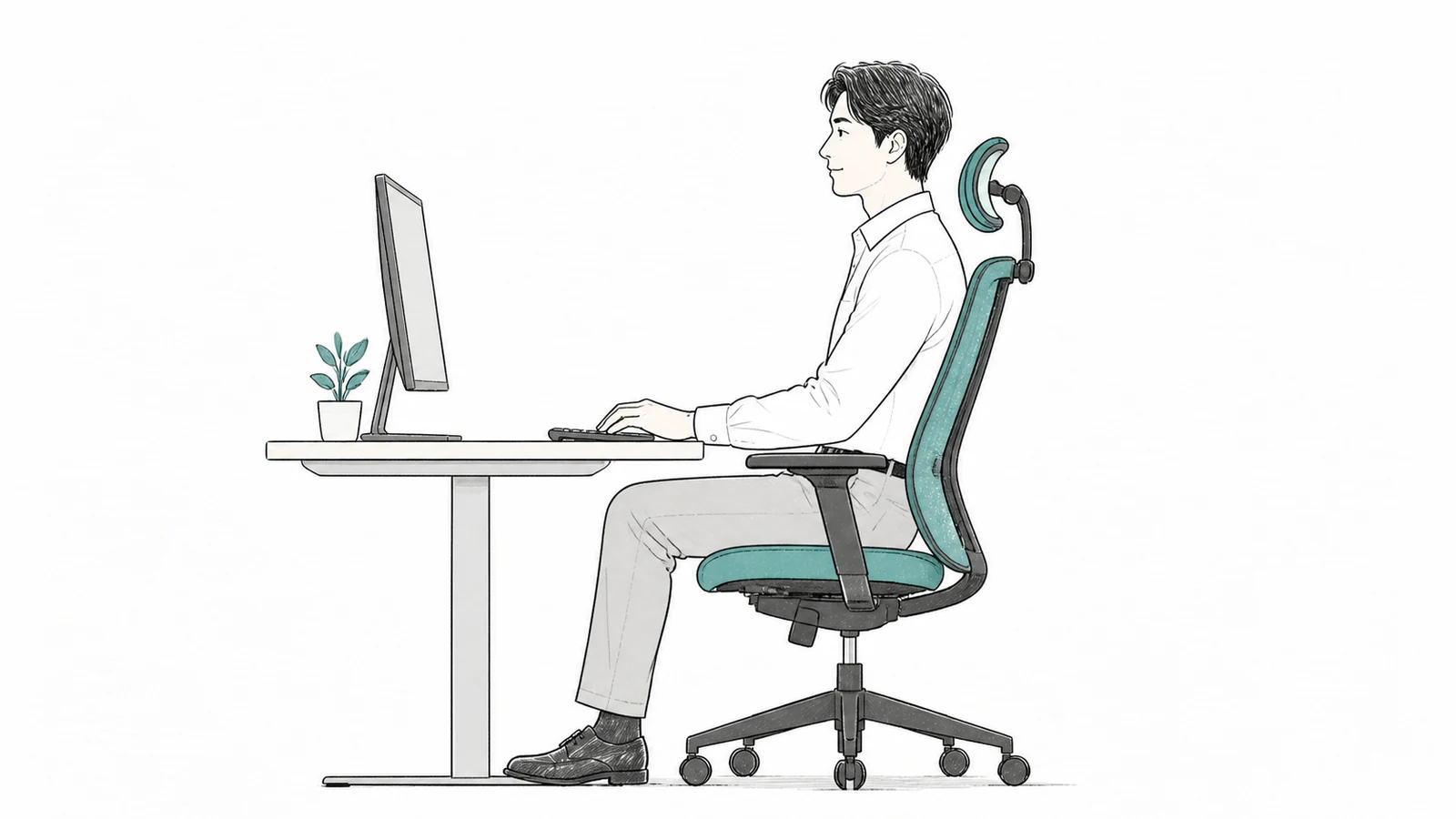 ヘッドレストで頭が前へ押されるなら、上下と角度を動かして試す