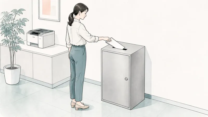 シュレッダー待ちの機密書類をどう保管する？鍵付き回収箱の運用