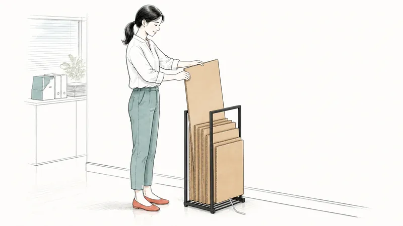 オフィスの段ボール置き場を25.4cm四方に作る方法