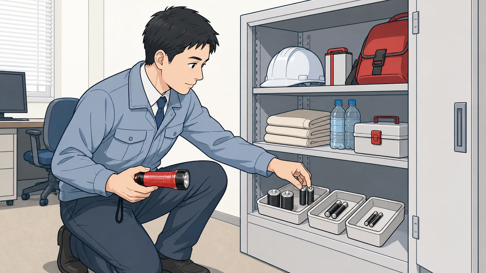会社の防災用懐中電灯はどの電池？単2・単3・単4を備蓄に合わせる