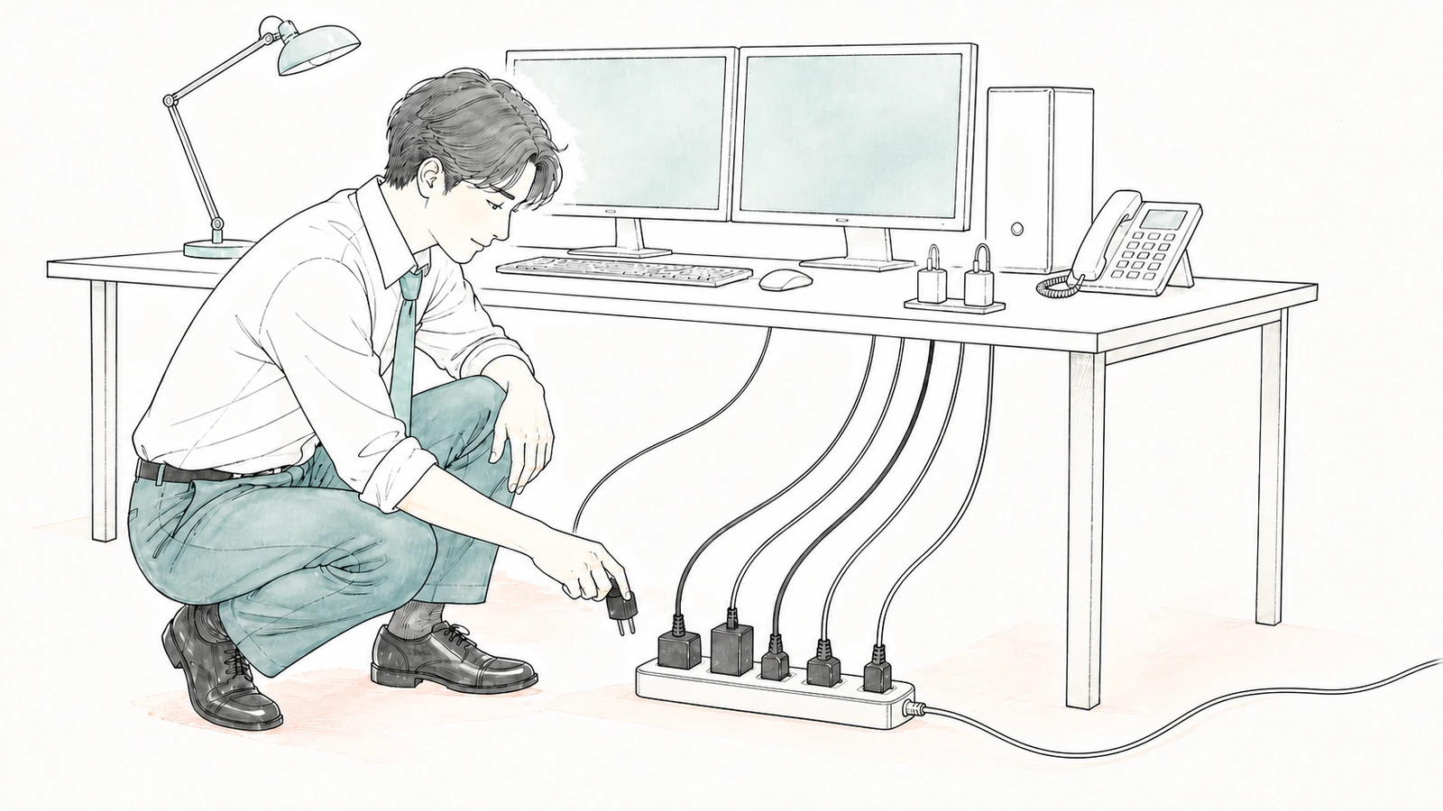 オフィスの電源タップは何個口必要？10個口を選ぶ前の数え方