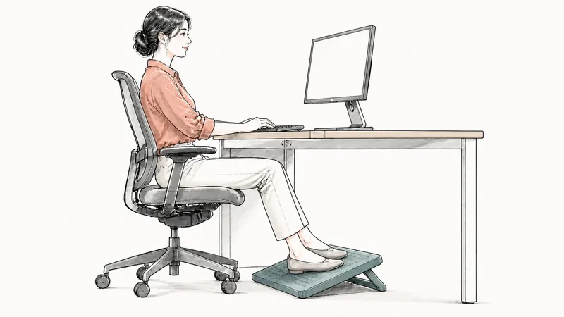 机の下で足が落ち着かない｜角度調整フットレストが必要か確かめる