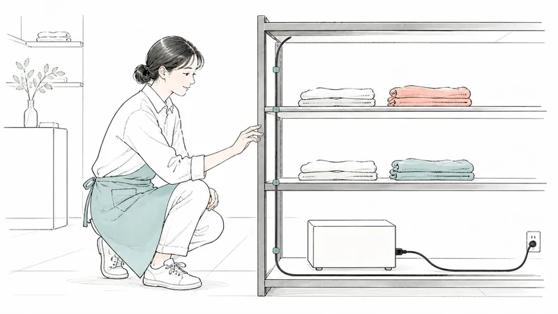 店舗什器からコードが垂れる｜マグネットクリップの適合と必要数