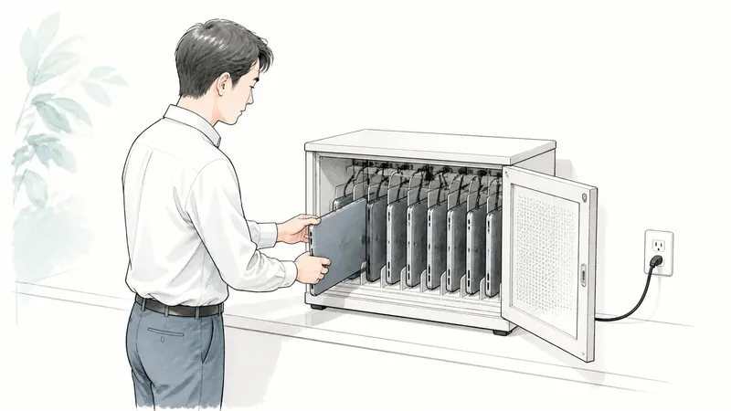 ノートパソコン10台をまとめて充電・保管する｜キャビネットの適合条件