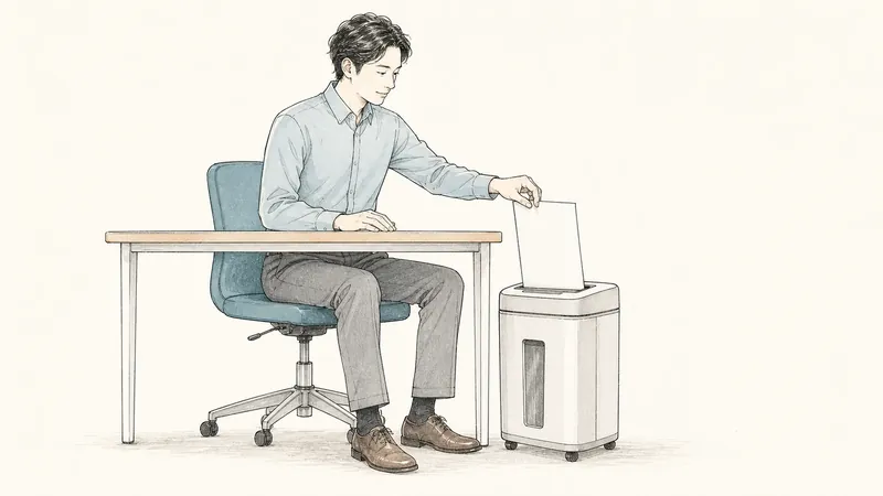 机の横で少量の書類を処理する小型シュレッダーの選定条件